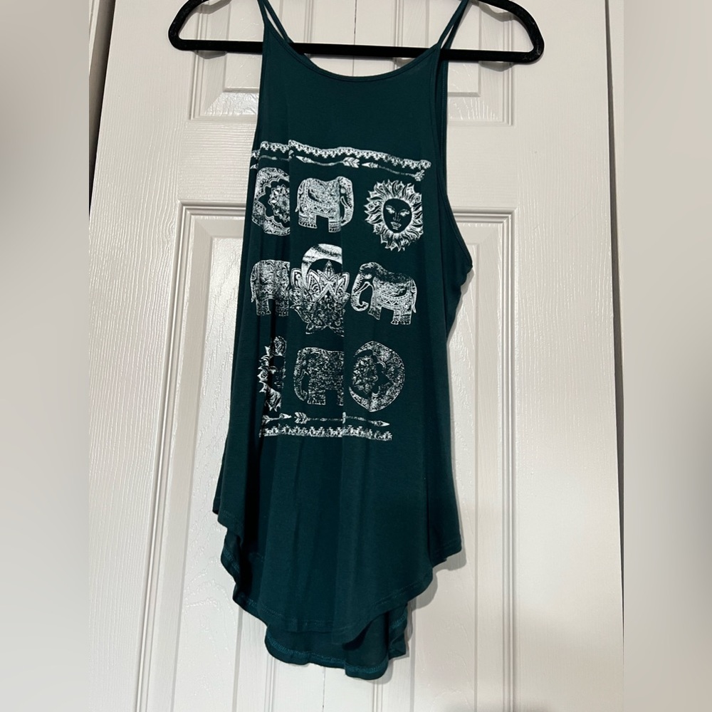 Hippie Chick USA - Elephant Tank - Green Color - Size Small
